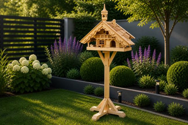 Velké krmítko pro ptáky XXL 64×53×47 cm | Luxusní dřevěné krmítko Dřevodek