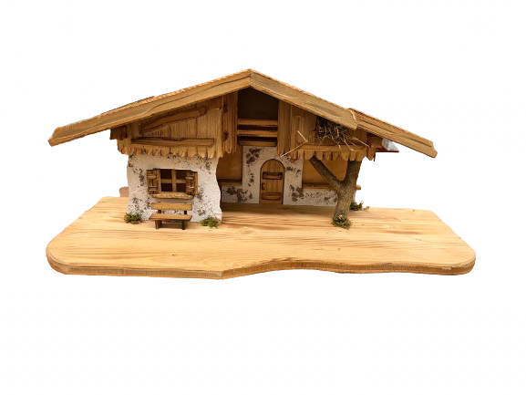 WEIHNACHTSKRIPPE MITTLEREN ALTERS MIT ZWEIG