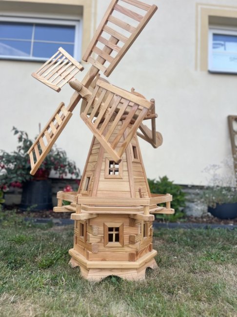 VĚTRNÝ MLÝN MODŘÍNOVÝ - ZAHRADNÍ DEKORACE