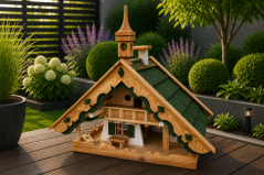 Velké krmítko pro ptáky XXL 64×53×47 cm | Luxusní dřevěné krmítko Dřevodek