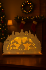 Vánoční svítící oblouk s kostelem