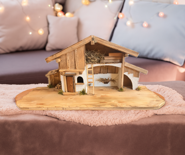 Vánoční betlém s kůlničkou