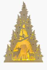 Vánoční svítící stromek s jeleny velký