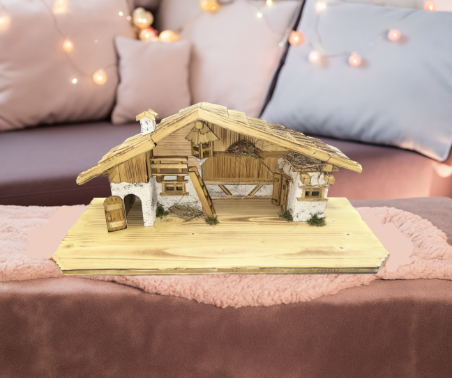 VÁNOČNÍ BETLÉM S VĚŽIČKOU MALÝ