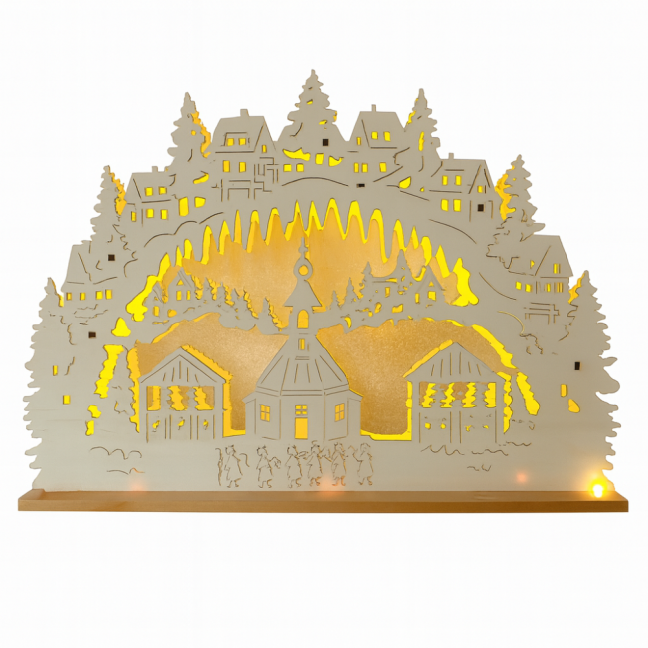 Vánoční svítící oblouk s kostelem