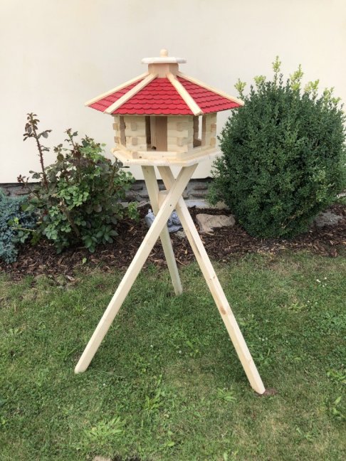 ŠESTIHRANNÉ KRMÍTKO PRO PTÁKY - Barva: ZELENÁ